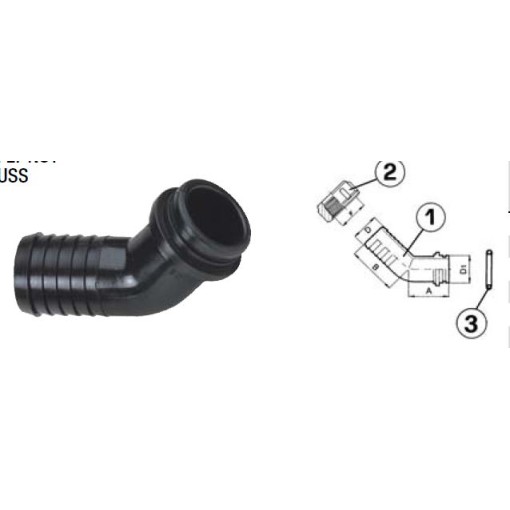 RACCORDO PTG 45° FIL.1- 1/4x30