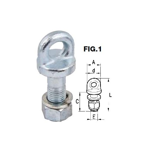 PERNO AD OCCHIO CON DADO PER CATENE IMBRIGLIAMENTO d 15 mm M18x2,5