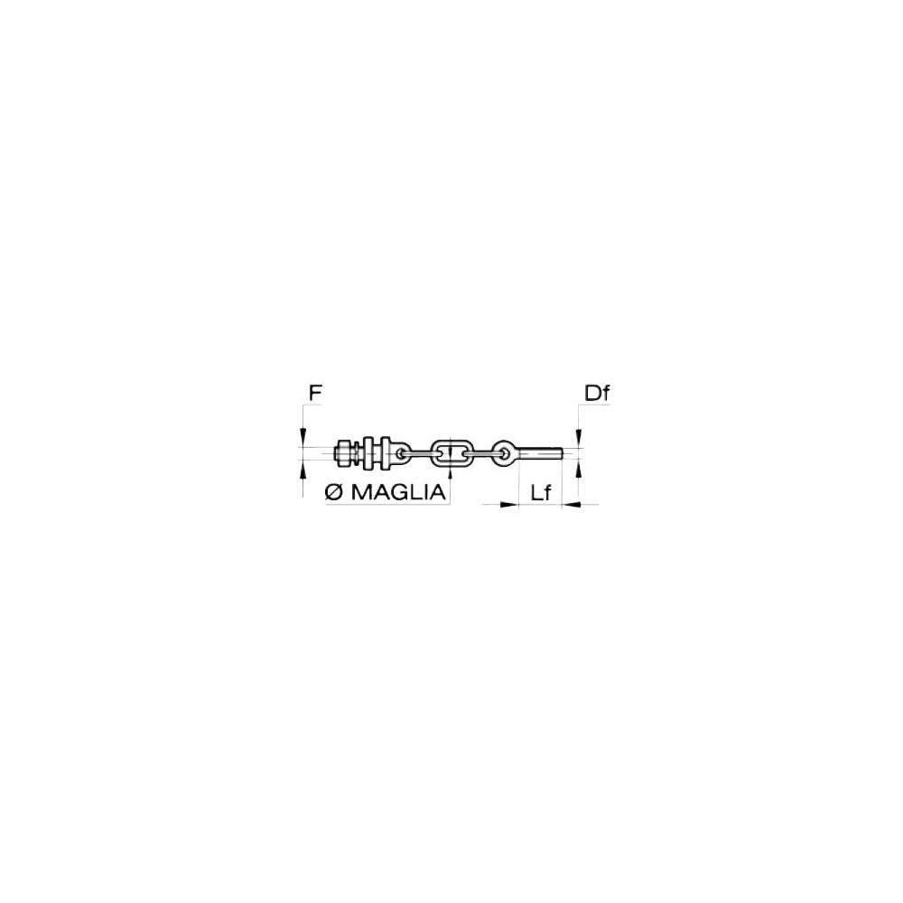 MEZZA CATENA CON PERNO LANDINI M 20x2,5 Sinistro