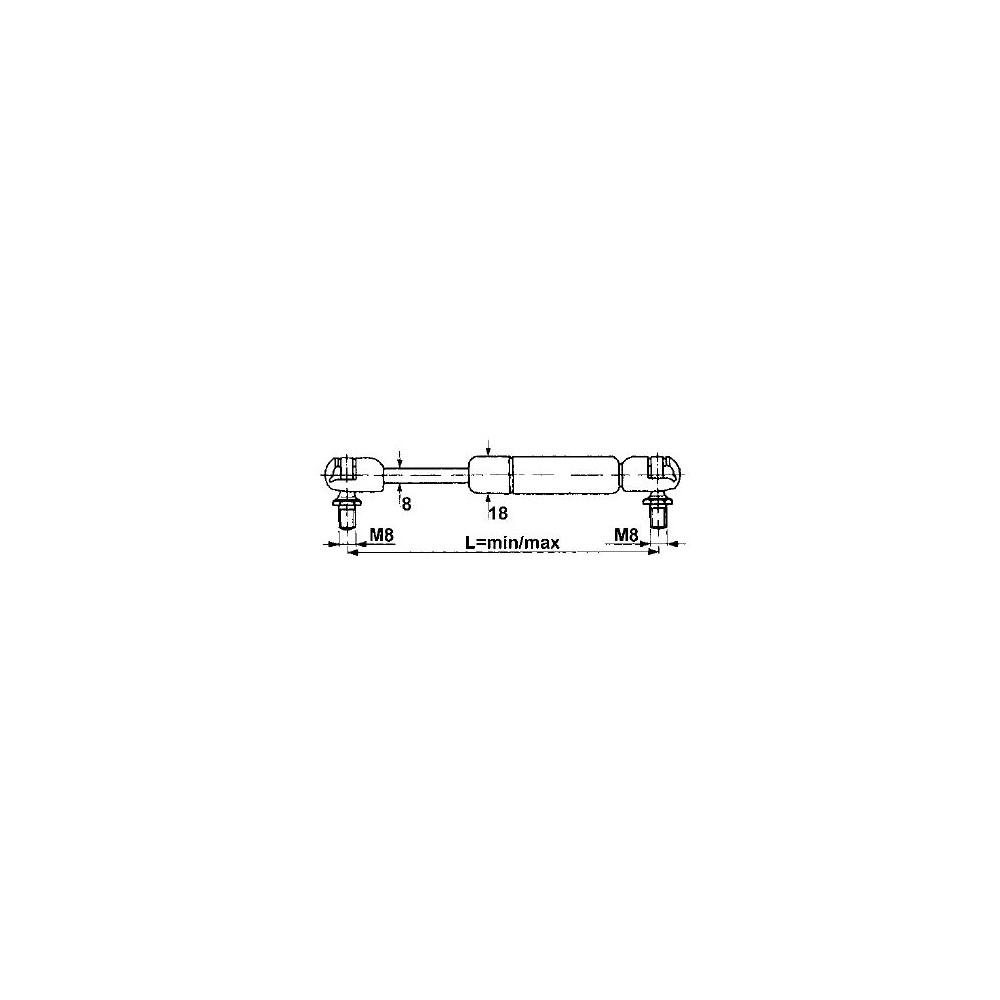 MOLLA A GAS VETRO ANTERIORE Forza 250 N Lunghezza minima 300 mm Lunghezza massima 500 mm OEM 5113767