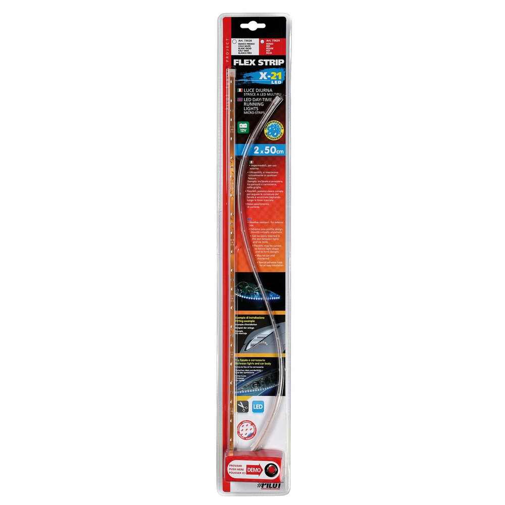 Flex Strip, 12V - 21 Led - 2x50 cm - Rosso