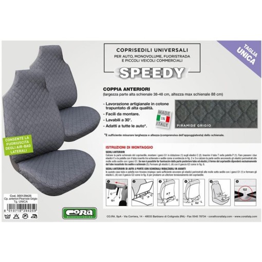 FODERE COPRISEDILI SPEEDY ANT PIRAMIDE GRIGIO